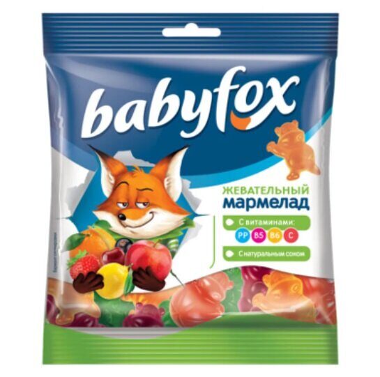 Мармелад BabyFox с соком ягод и фруктов  70г