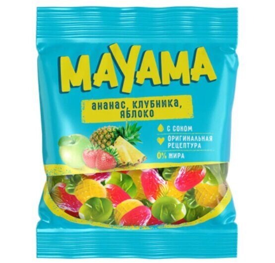 Мармелад Mayama со вкусами Ананаса, Яблока и Клубники  70г