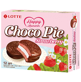 Пирожное Choco Pie Lotte Клубника 336г