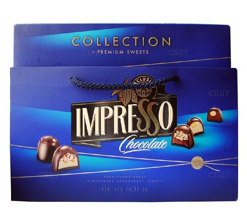Подарочный набор шоколадных конфет Impresso Premium  Синий  424г